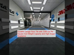 Прочная плитка для пола гаража с мощностью 2500 фунтов на квадратный фут и высокой устойчивостью к ударам