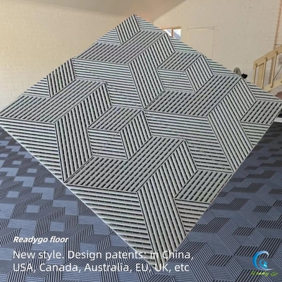 25000lbs Пластмассовые перекрывающие гаража плитки 3D кубические 400x400 мм